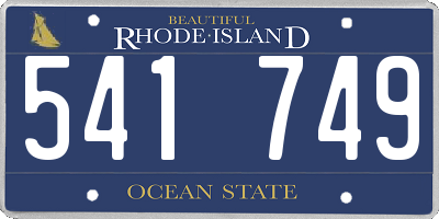RI license plate 541749
