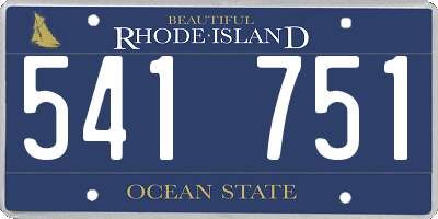 RI license plate 541751