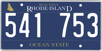 RI license plate 541753