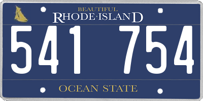 RI license plate 541754