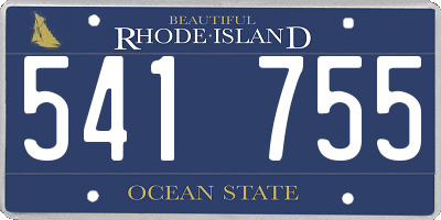 RI license plate 541755