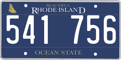 RI license plate 541756