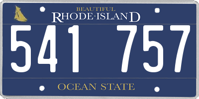 RI license plate 541757