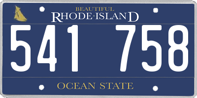 RI license plate 541758