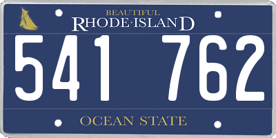 RI license plate 541762
