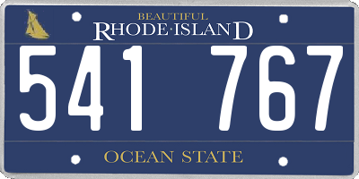 RI license plate 541767