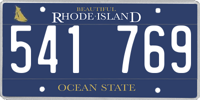 RI license plate 541769