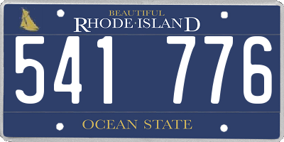 RI license plate 541776
