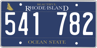 RI license plate 541782