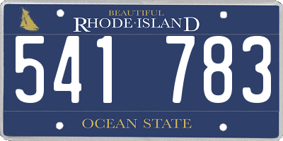 RI license plate 541783