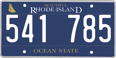 RI license plate 541785