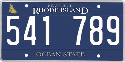 RI license plate 541789