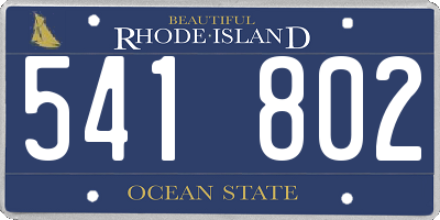 RI license plate 541802