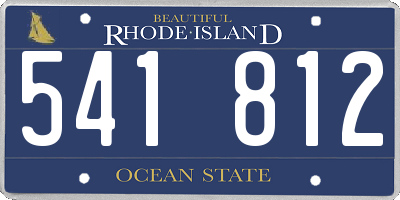 RI license plate 541812