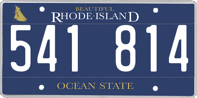 RI license plate 541814