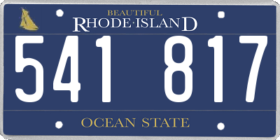 RI license plate 541817