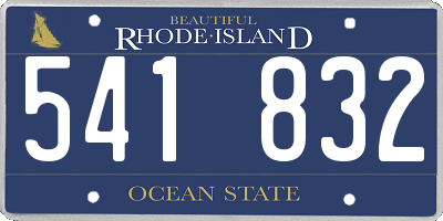 RI license plate 541832