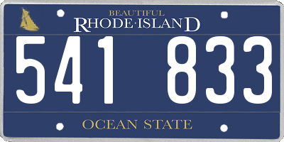 RI license plate 541833