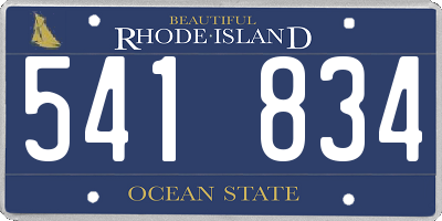 RI license plate 541834