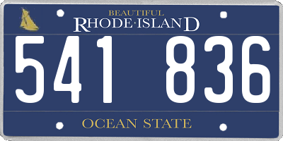 RI license plate 541836