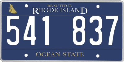 RI license plate 541837