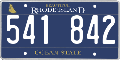 RI license plate 541842