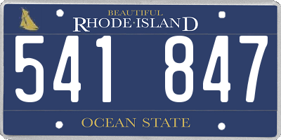 RI license plate 541847