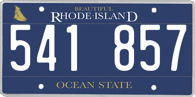 RI license plate 541857