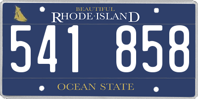 RI license plate 541858