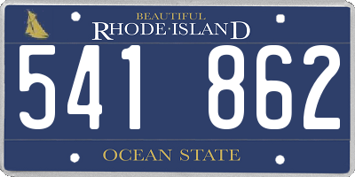 RI license plate 541862
