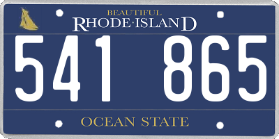 RI license plate 541865