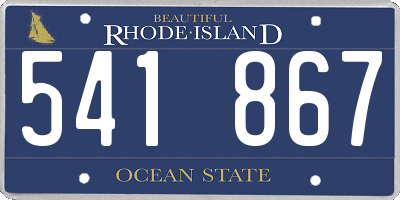 RI license plate 541867