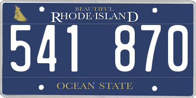 RI license plate 541870
