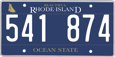 RI license plate 541874
