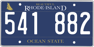 RI license plate 541882