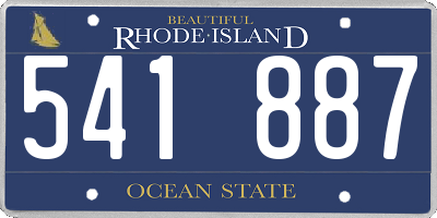 RI license plate 541887
