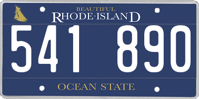 RI license plate 541890