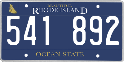 RI license plate 541892