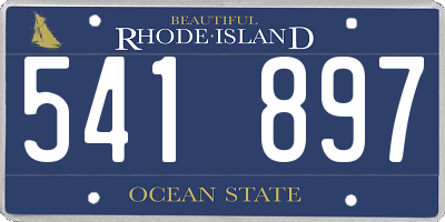 RI license plate 541897