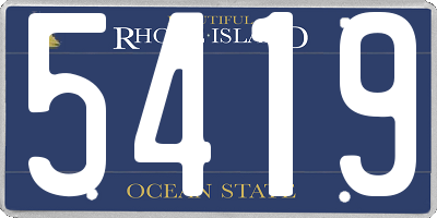 RI license plate 5419