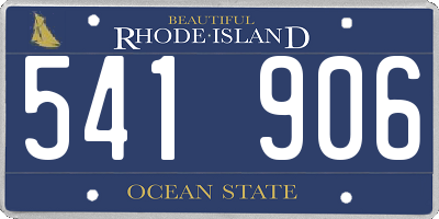 RI license plate 541906