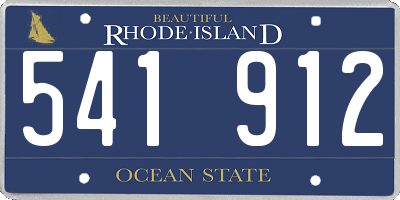 RI license plate 541912