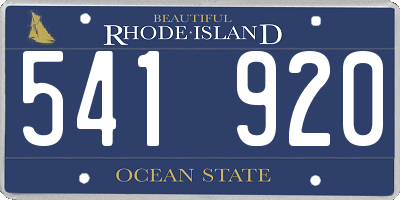 RI license plate 541920