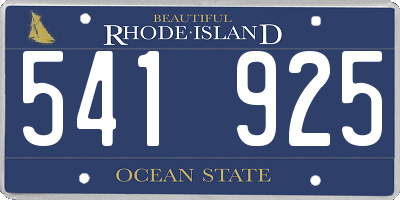 RI license plate 541925
