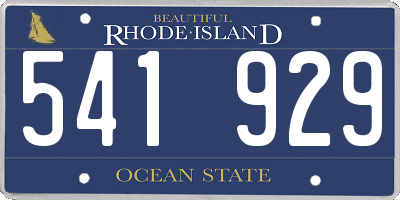 RI license plate 541929