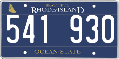 RI license plate 541930