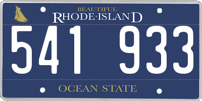 RI license plate 541933