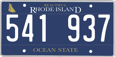 RI license plate 541937