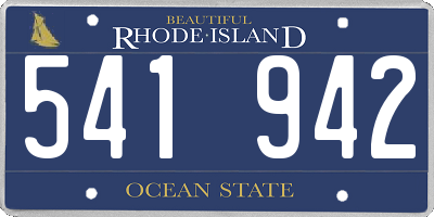 RI license plate 541942