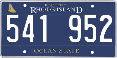 RI license plate 541952